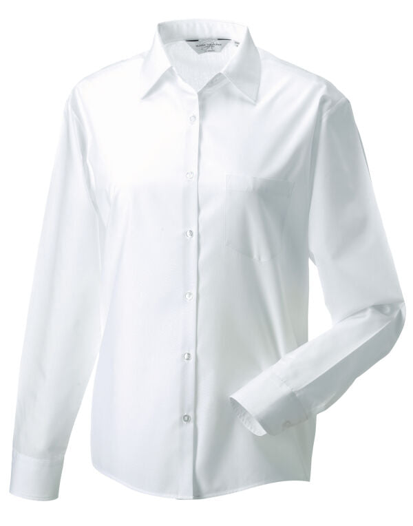 Russell Collection Ladies' Long Sleeve Classic Polycotton Poplin Shirt