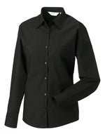 Russell Collection Ladies' Long Sleeve Classic Polycotton Poplin Shirt - thumbnail 8