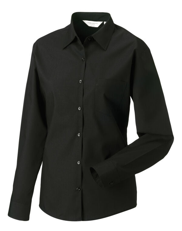Russell Collection Ladies' Long Sleeve Classic Polycotton Poplin Shirt