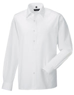 Russell Collection Men'S Long Sleeve Classic Polycotton Poplin Shirt - White