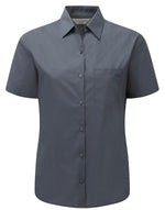 Russell Collection Ladies' Short Sleeve Classic Polycotton Poplin Shirt - thumbnail 4