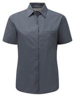 Russell Collection Ladies' Short Sleeve Classic Polycotton Poplin Shirt - thumbnail 11
