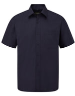 Russell Collection Men'S Short Sleeve Classic Polycotton Poplin Shirt - French Navy