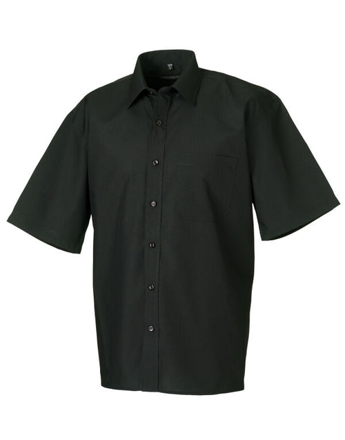 Russell Collection Men'S Short Sleeve Classic Polycotton Poplin Shirt