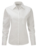 Russell Collection Ladies' Long Sleeve Classic Pure Cotton Poplin Shirt - thumbnail 5