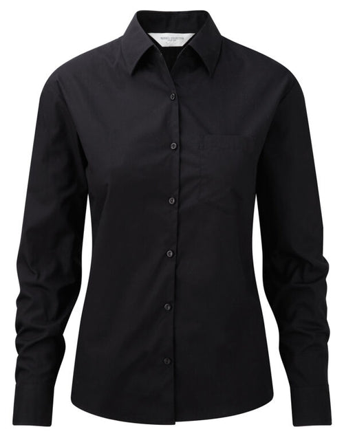 Russell Collection Ladies' Long Sleeve Classic Pure Cotton Poplin Shirt
