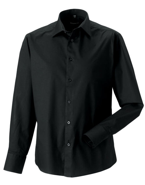 Russell Collection Men'S Long Sleeve Fitted Stretch Shirt