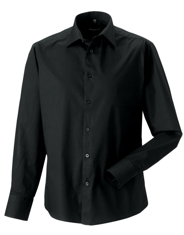Russell Collection Men'S Long Sleeve Fitted Stretch Shirt