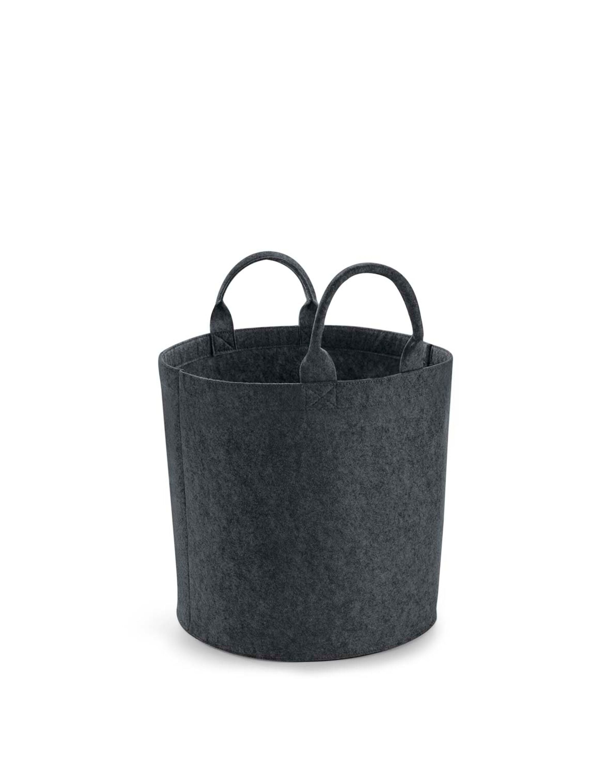 Side profile of the Bagbase Felt Trug, showing its structured yet soft form.