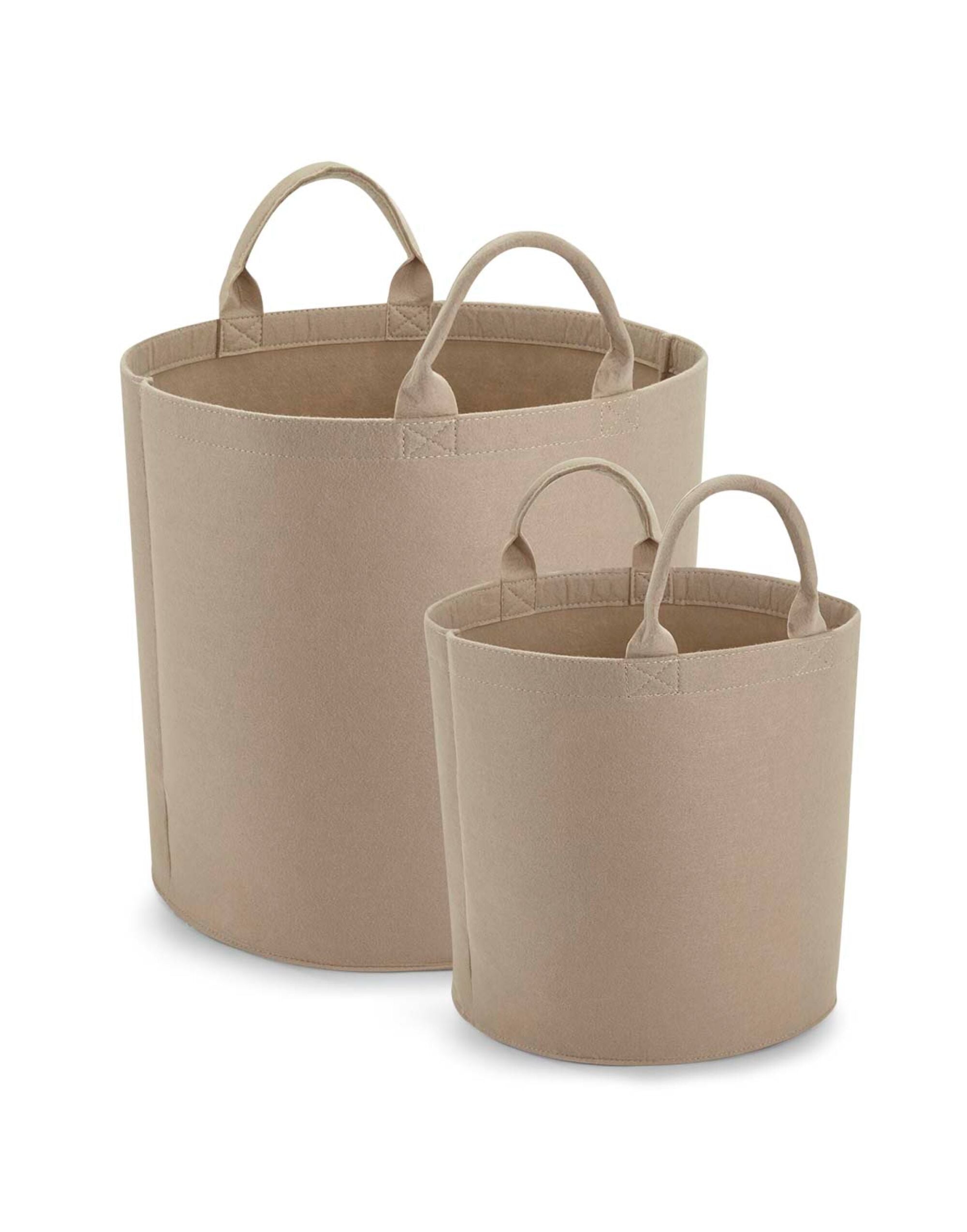 Top-down view into the empty Bagbase Felt Trug, showing its spacious interior.