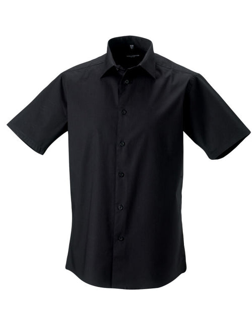Russell Collection Men'S Short Sleeve Fitted Stretch Shirt