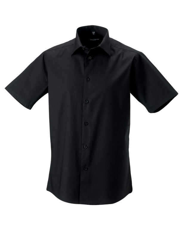 Russell Collection Men'S Short Sleeve Fitted Stretch Shirt