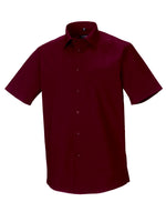 Russell Collection Men'S Short Sleeve Fitted Stretch Shirt