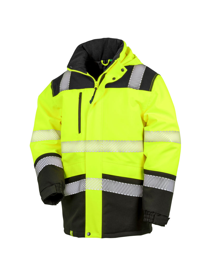 Result Safeguard Recycled Extreme Tech Printable Softshell Coat - Fluorescent Yellow/Black