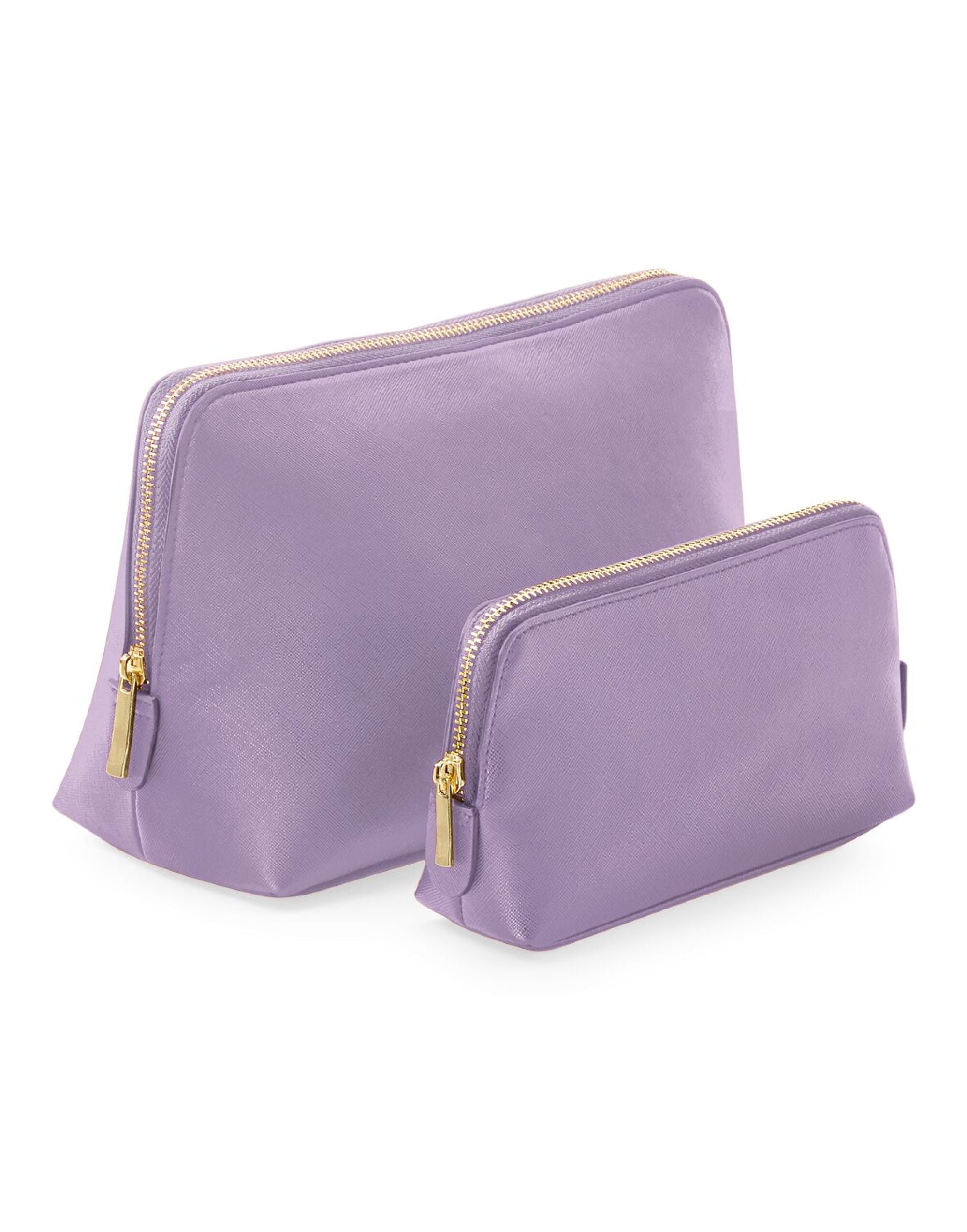 The interior of the soft pink accessory case, showing its spacious, lined compartment.