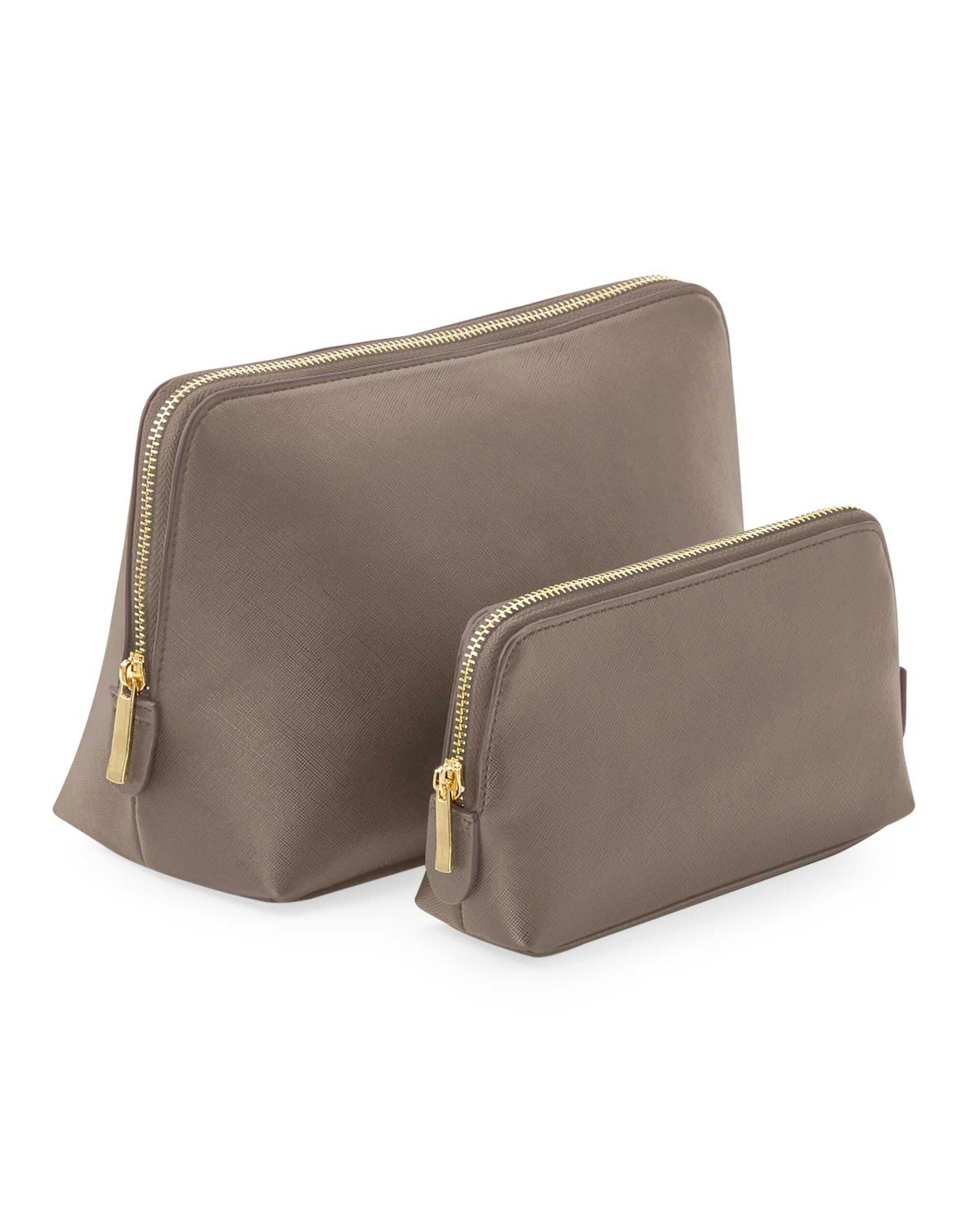 The Bagbase Boutique Mini Accessory Case in black Saffiano faux leather, a compact cube shape.