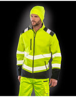 Result Safeguard Printable Ripstop Safety Softshell - Fluorescent Orange/Black