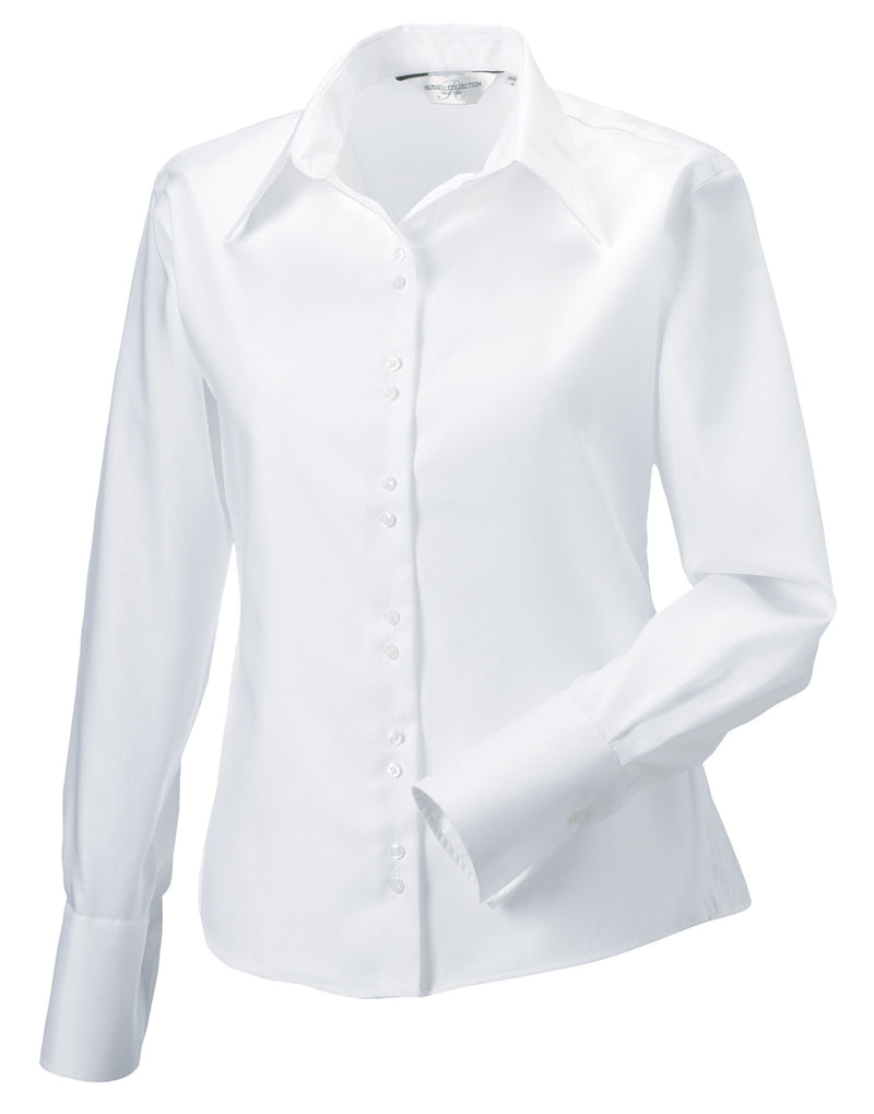 Russell Collection Ladies' Long Sleeve Ultimate Non-Iron Shirt - White