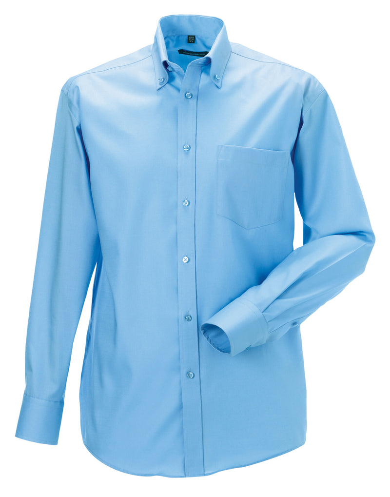 Russell Collection Men'S Long Sleeve Ultimate Non-Iron Shirt - Bright Sky