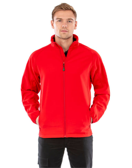 Result Recycled Men'S Recycled 2-Layer Printable Softshell Jacket - Black