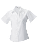Russell Collection Ladies' Short Sleeve Tailored Ultimate Non-Iron Shirt - White