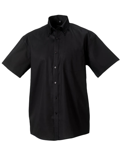 Russell Collection Men'S Short Sleeve Classic Ultimate Non-Iron Shirt - Black