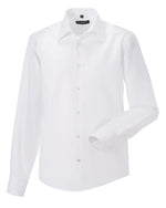 Russell Collection Men'S Long Sleeve Tailored Ultimate Non-Iron Shirt - White