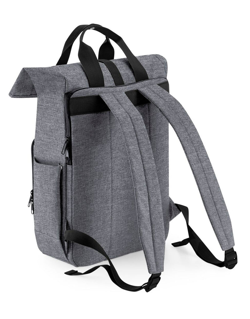 A lime grey junior fashion backpack with a large front pocket.