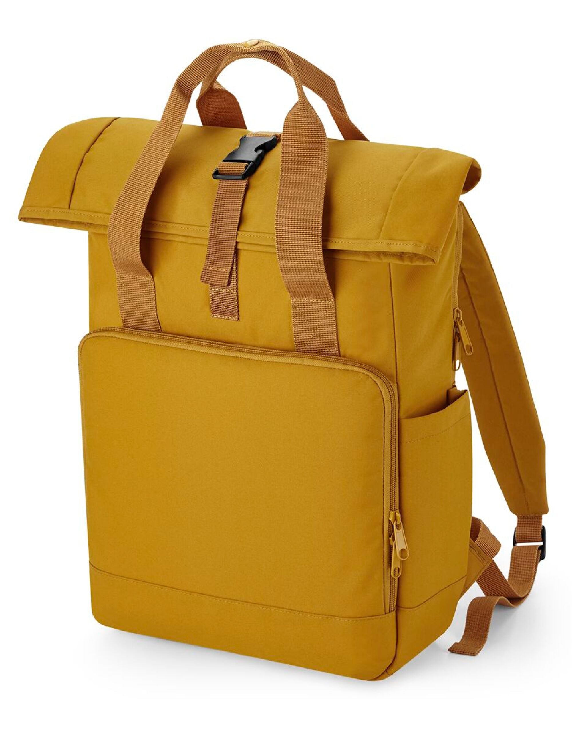 Detail of the zipper on an yellow junior fashion backpack.