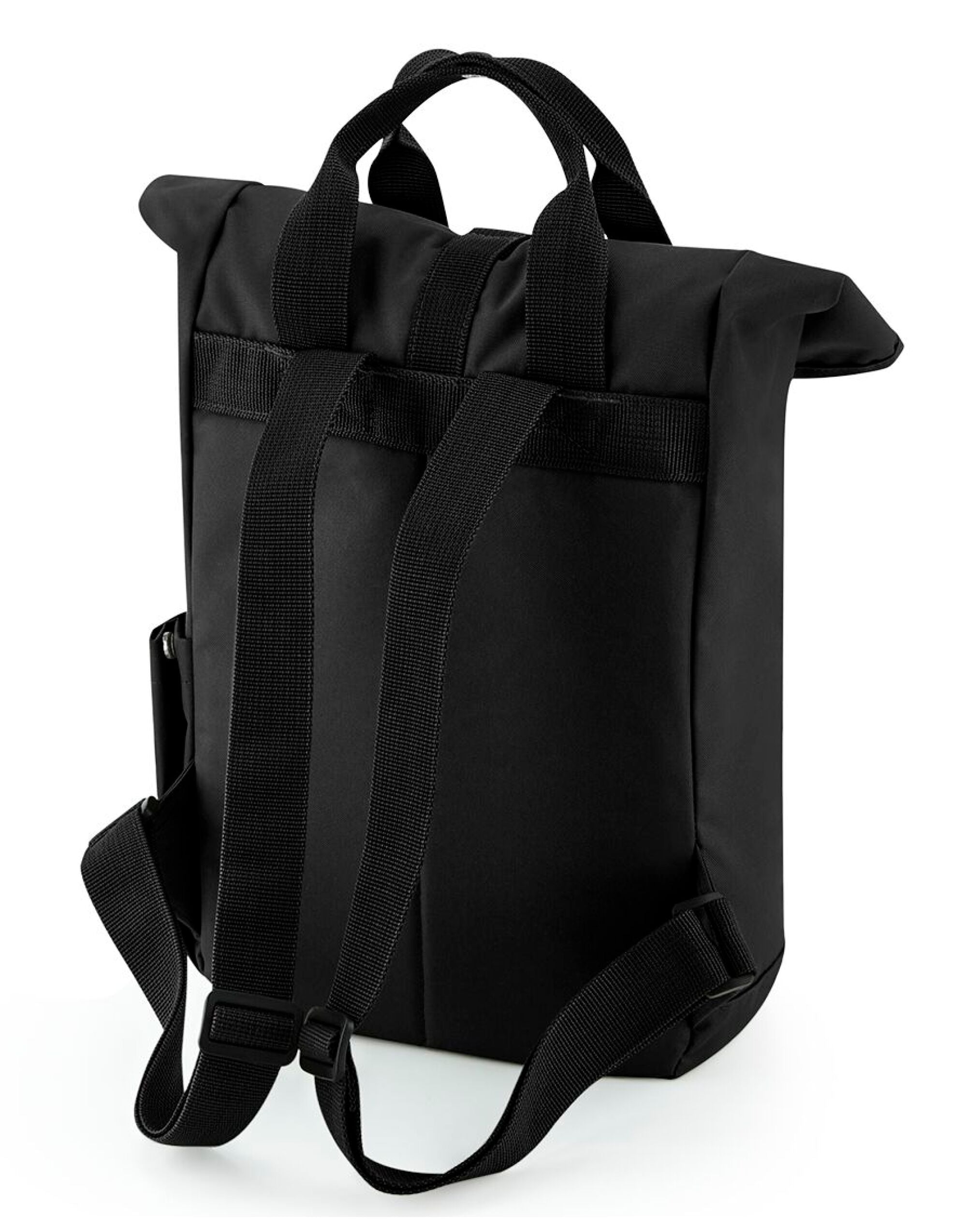 The main compartment of a sky black junior fashion backpack.