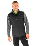 Result Recycled Men'S Recycled 2-Layer Printable Softshell Bodywarmer - Black