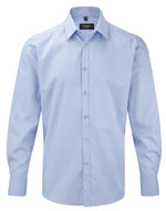Russell Collection Men'S Long Sleeve Tailored Herringbone Shirt - thumbnail 2