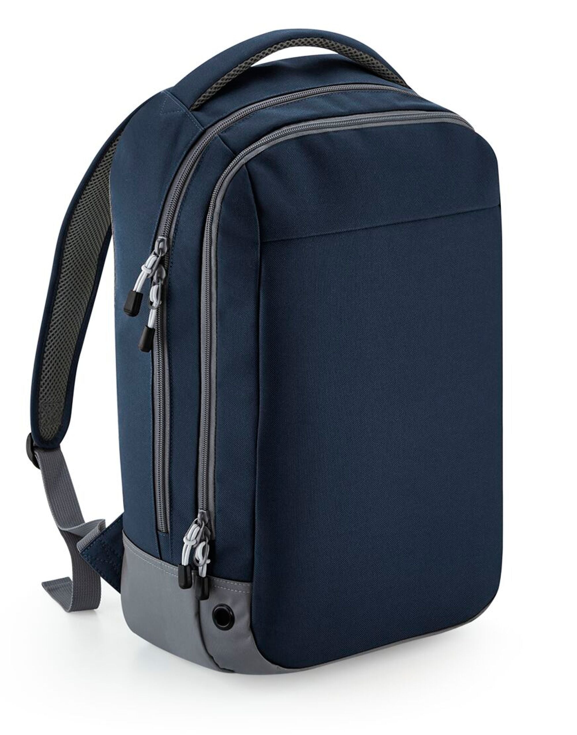 The black Bagbase Athleisure Sports Backpack, a versatile bag for gym, work, or travel.