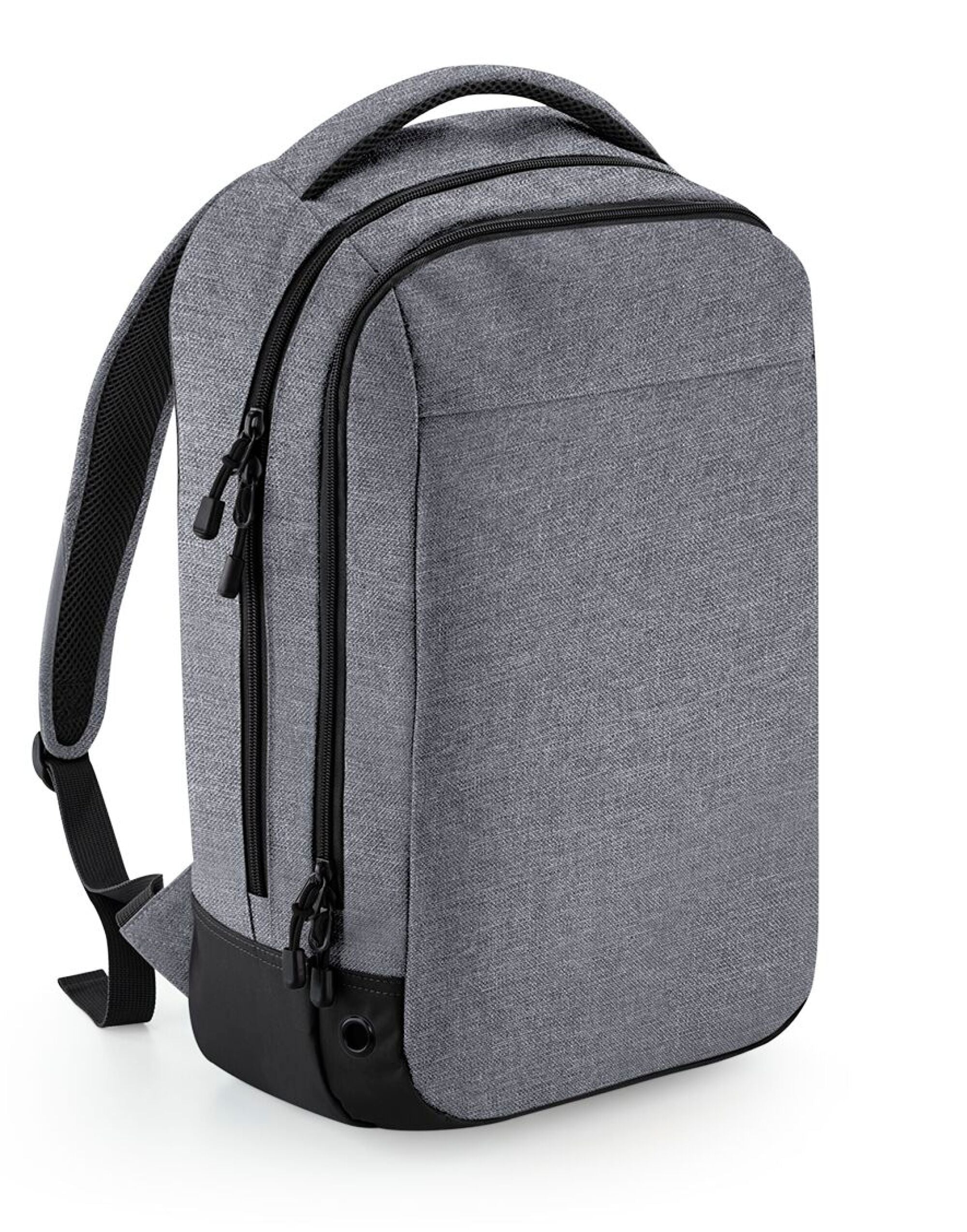 The base of the Bagbase Athleisure Sports Backpack, showing the separate, wipe-clean shoe tunnel.
