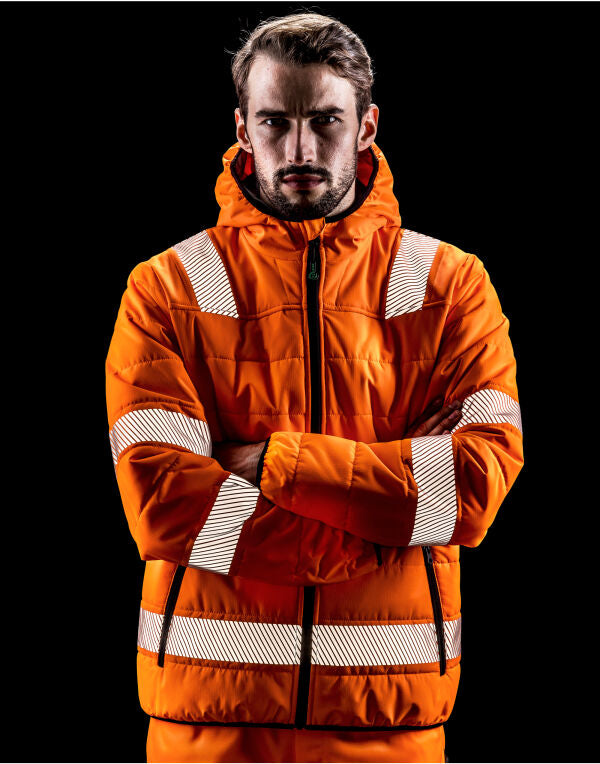 Result Recycled Recycled Ripstop Padded Safety Jacket - Fluoresent Orange