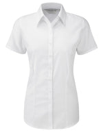 Russell Collection Ladies' Short Sleeve Tailored Herringbone Shirt - thumbnail 5
