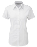 Russell Collection Ladies' Short Sleeve Tailored Herringbone Shirt - thumbnail 7