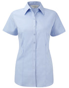 Russell Collection Ladies' Short Sleeve Tailored Herringbone Shirt