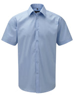 Russell Collection Men'S Short Sleeve Tailored Herringbone Shirt - thumbnail 2