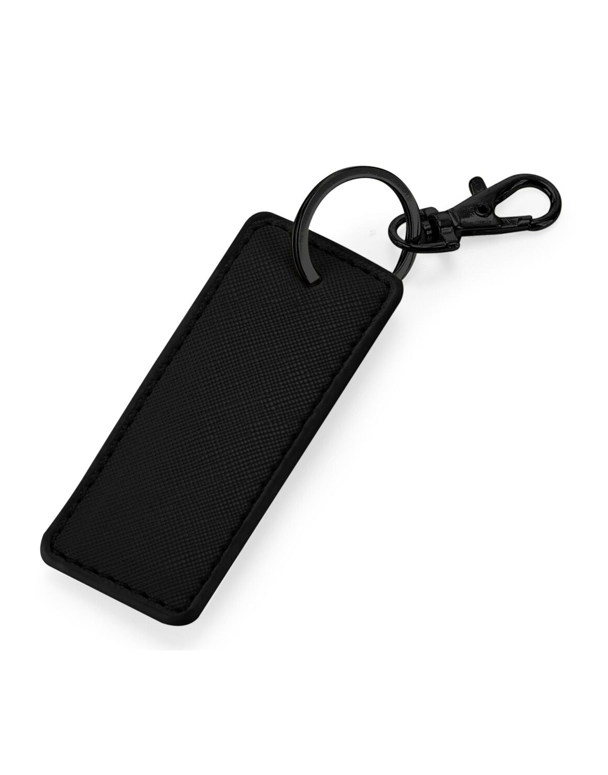 The white Bagbase Boutique Key Clip, a chic accessory perfect for personalization.