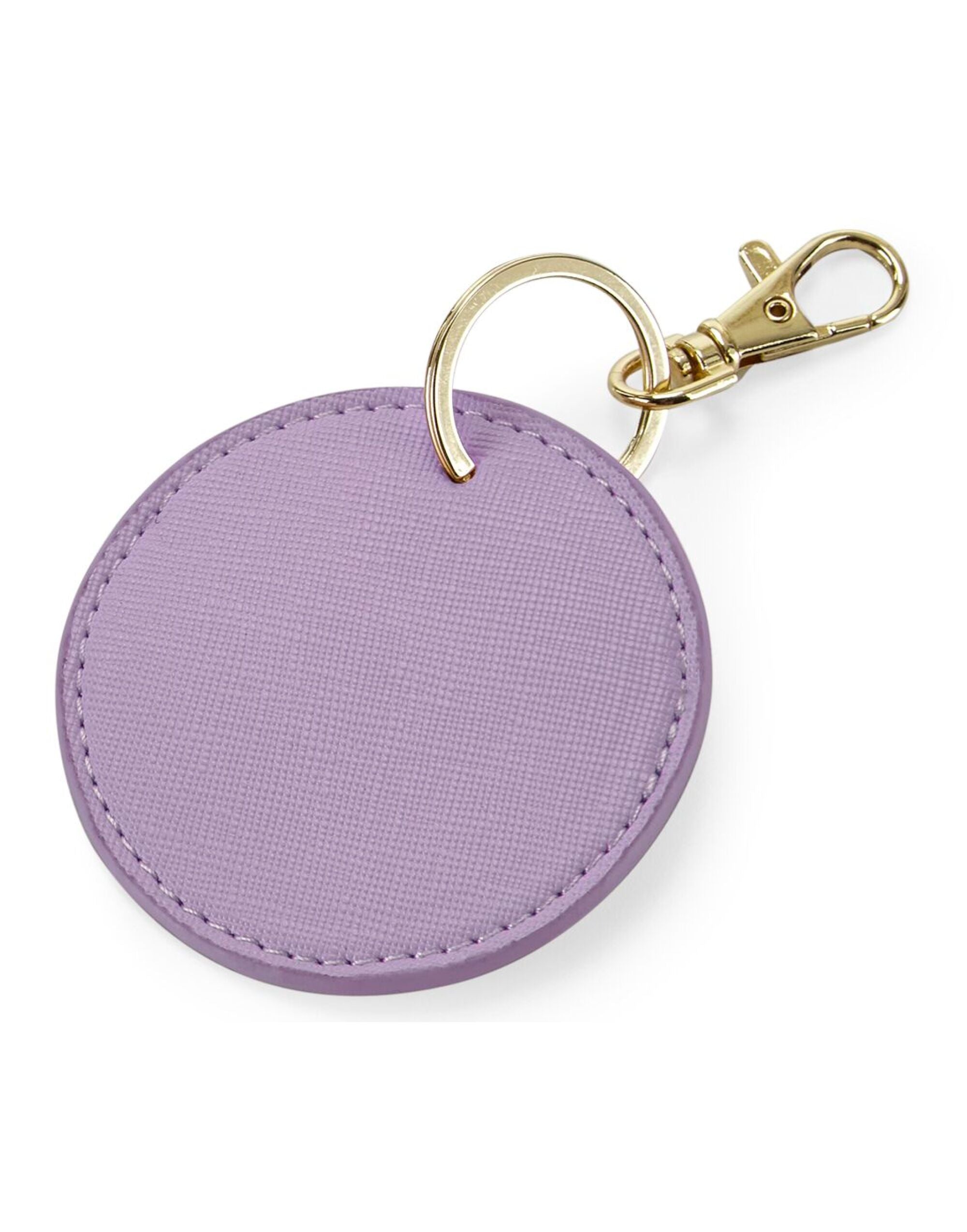 A stylish white circular key clip from the Bagbase Boutique collection, perfect for adding a personal touch.