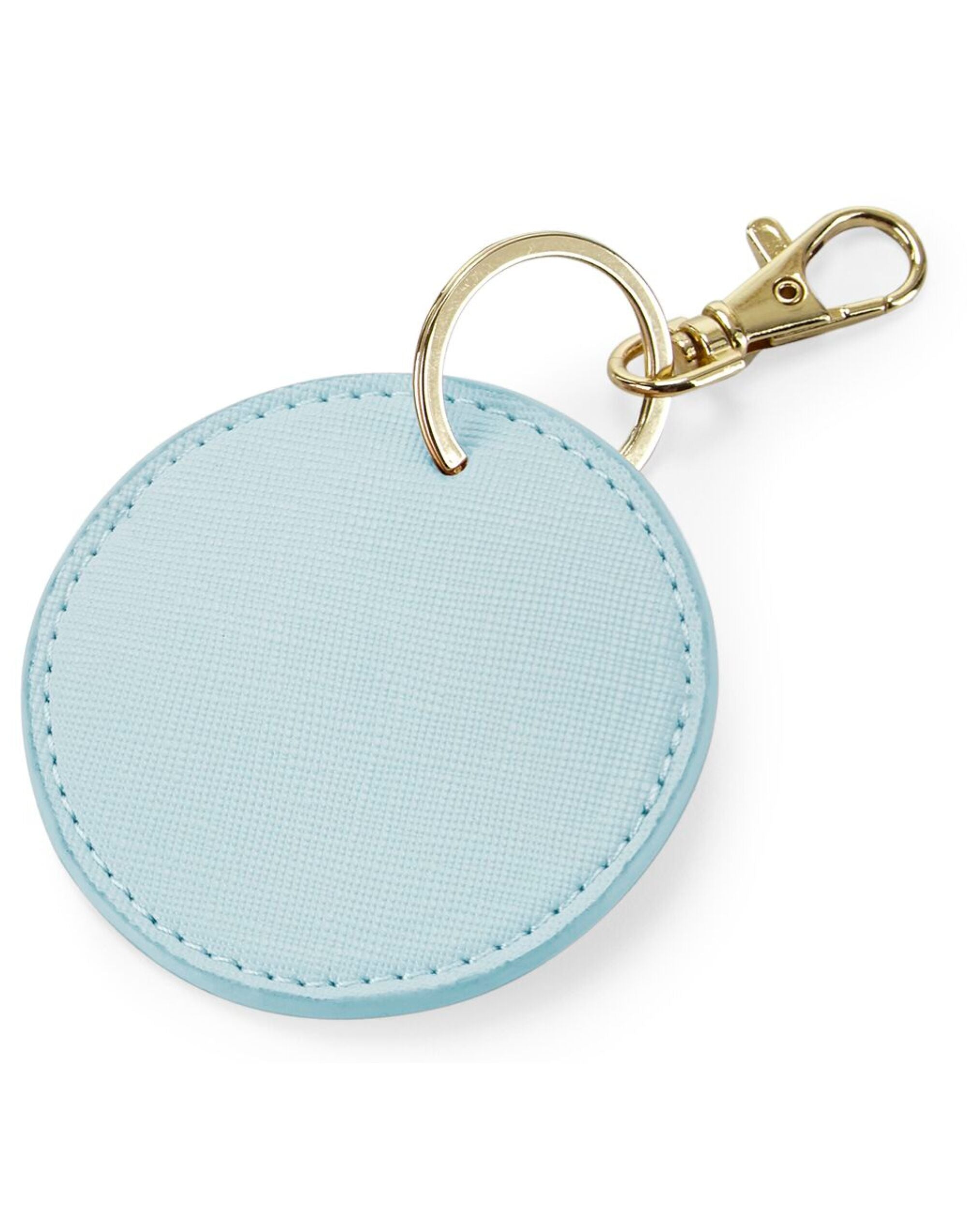 A set of Bagbase Boutique Circular Key Clips in all available colors, including black, pink, white, and grey.