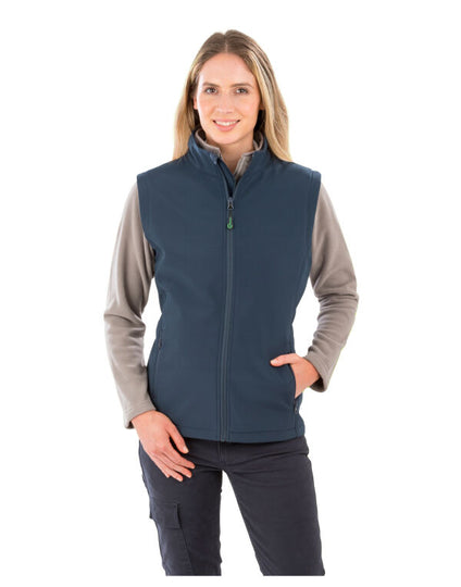 Result Recycled Ladies' Recycled 2-Layer Printable Softshell Bodywarmer - Black