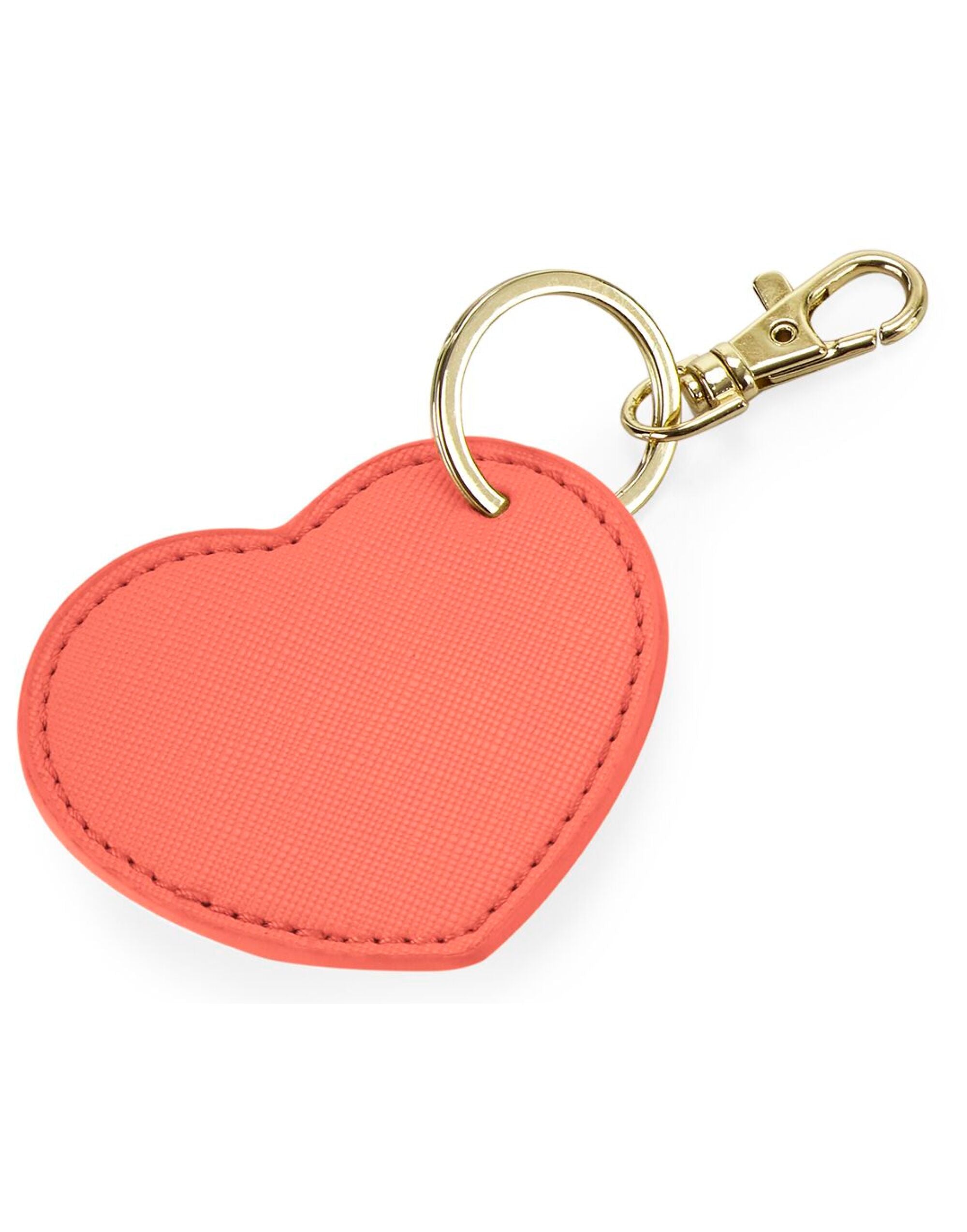 The white Boutique Heart Key Clip, an adorable and stylish accessory for keys or bags.