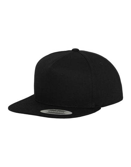 Flexfit Classic 5 Panel Cotton Twill Snapback - Black/Black