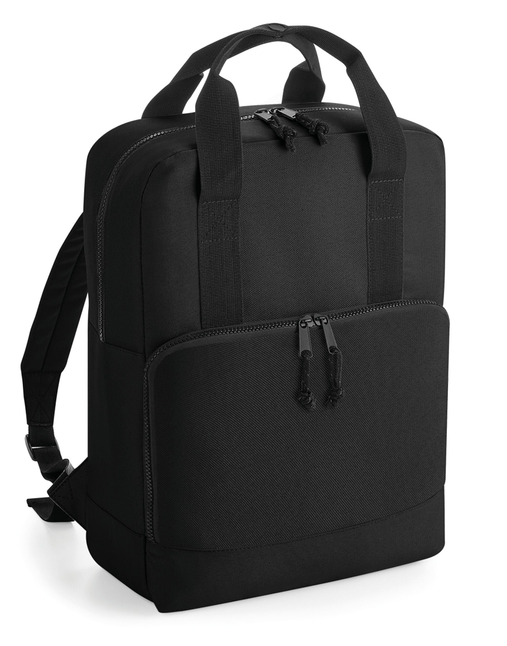 Angled view of the Bagbase Boutique clear window travel case, detailing its high-shine gold zip and chic structure.