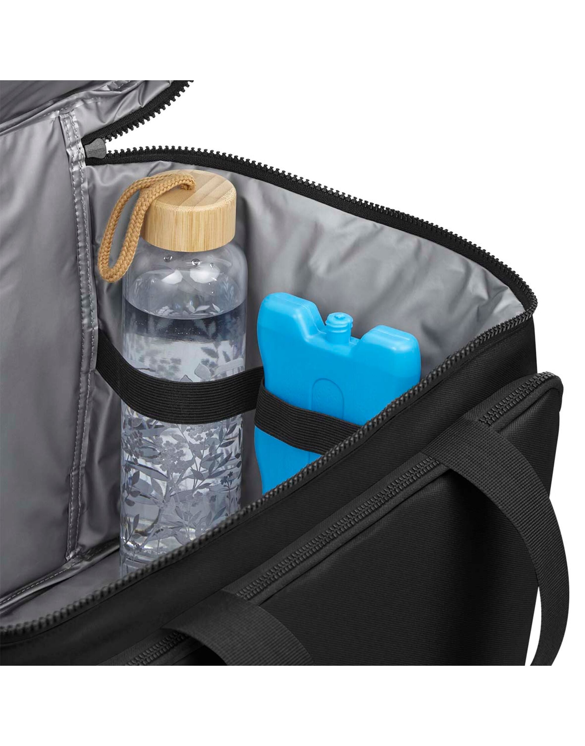 A detailed shot of the Bagbase matte PU accessory pouch's smooth material and multipurpose design.