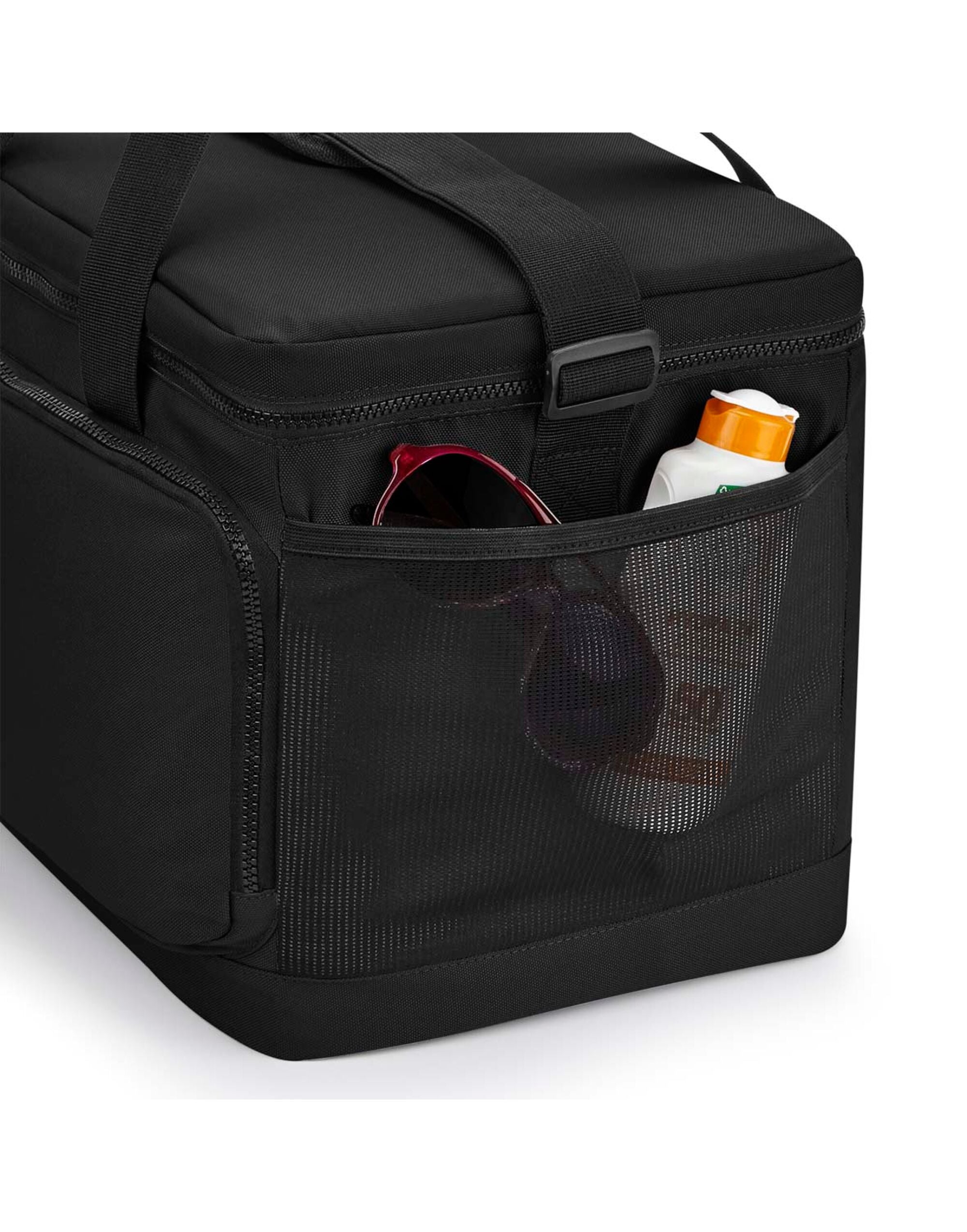 Heavy-duty Bagbase Tarp roll-top backpack, showcasing its waterproof fabric and secure buckle from the front.