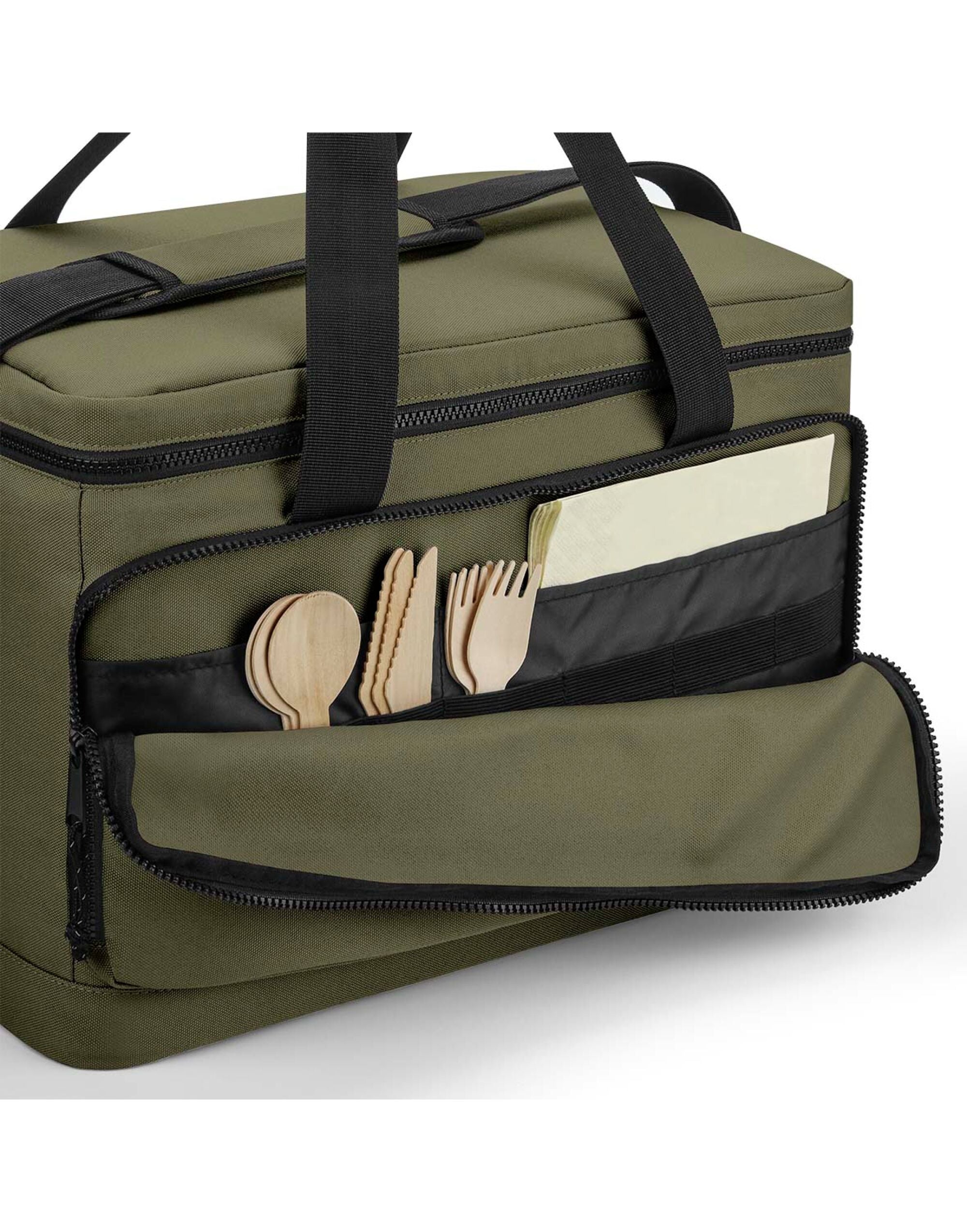 Front profile of the Bagbase matte PU cross body bag with its adjustable strap and clean, minimalist look.