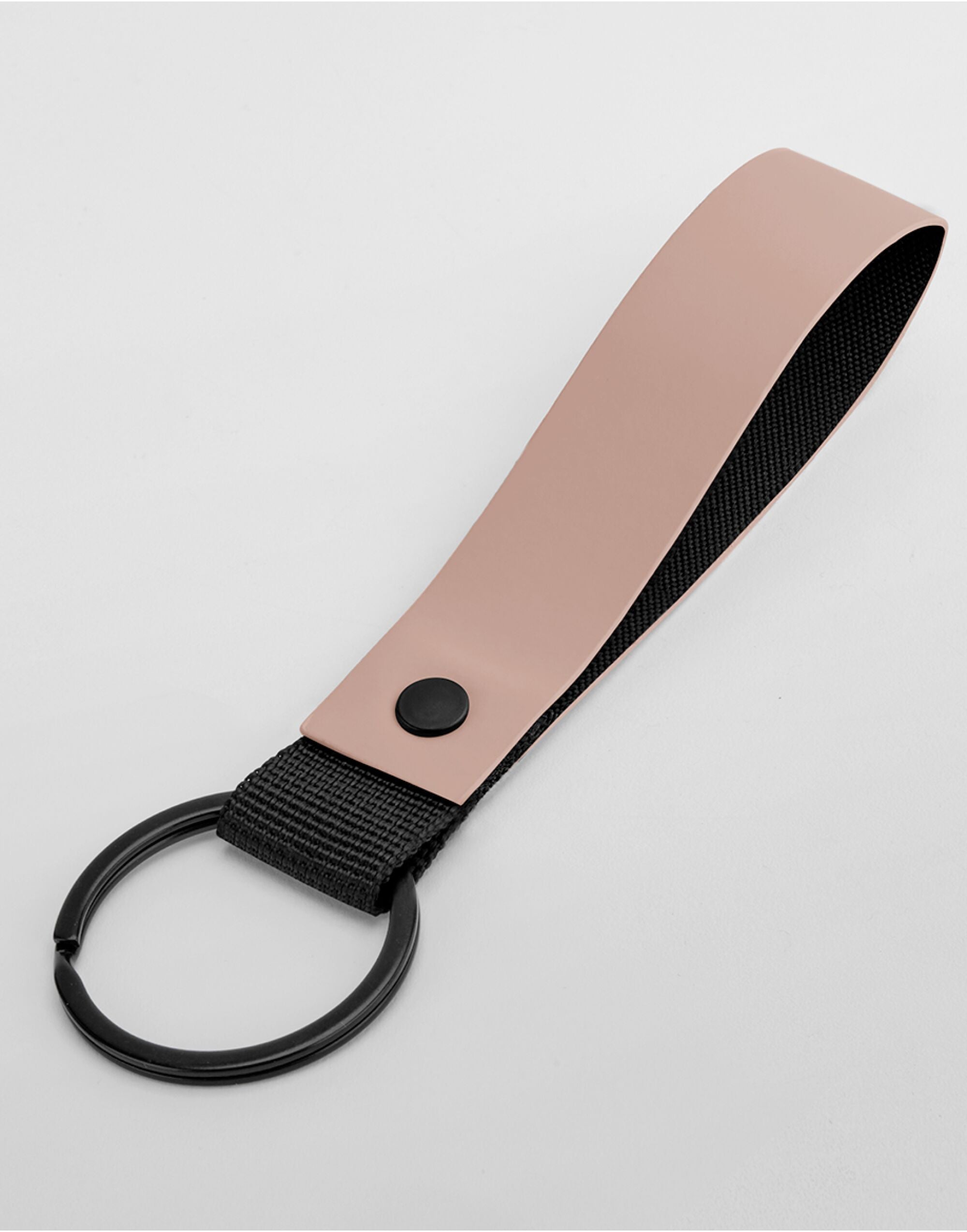 Grey rectangular matte PU keyring with high-shine gold hardware.